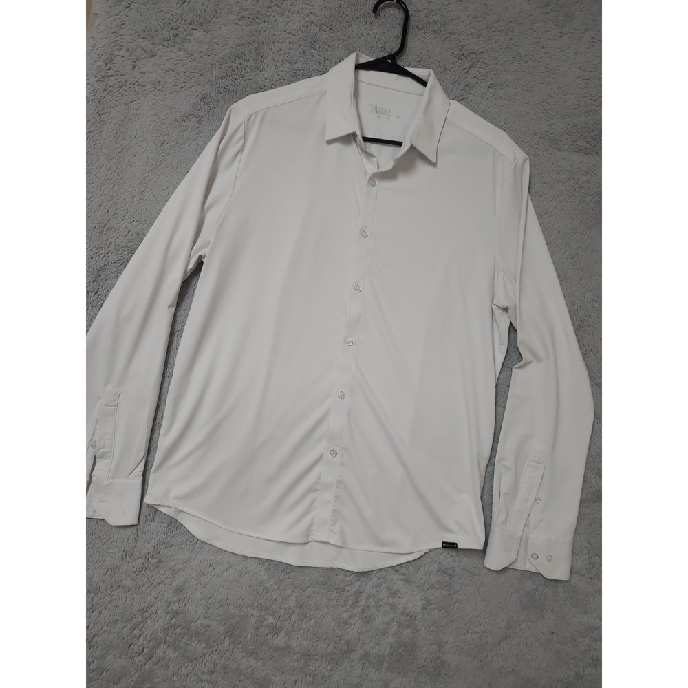 Barbell Apparel Shirt Mens Medium Long Sleeve Button Up Performance White Jersey